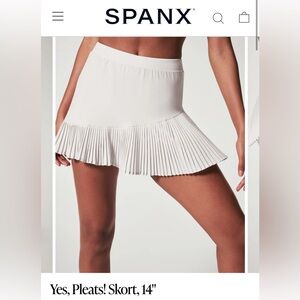 NWT Spanx Athletic Skort Yes Pleats 14” in white- size Medium